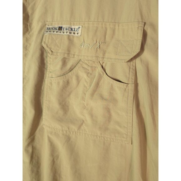 Hook & Tackle Men's Air X Long Sleeve Fishing Shirt Khaki L - Picture 5 of 10